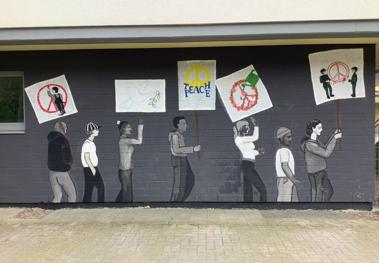Friedenswunsch an der Wand